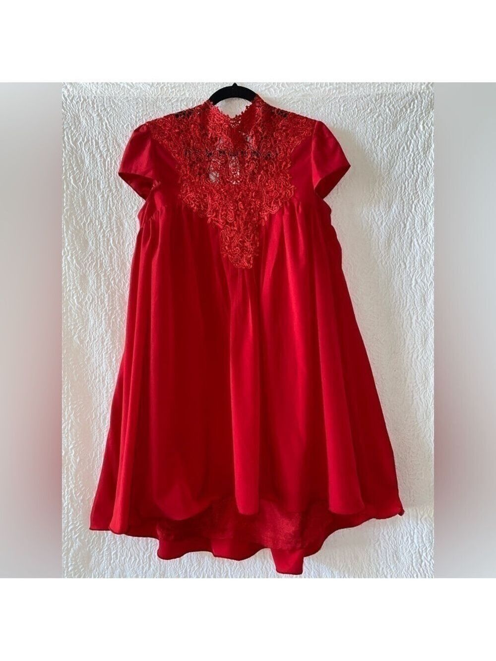 SHEIN Lace Front Detail Cap Sleeve Babydoll Dress